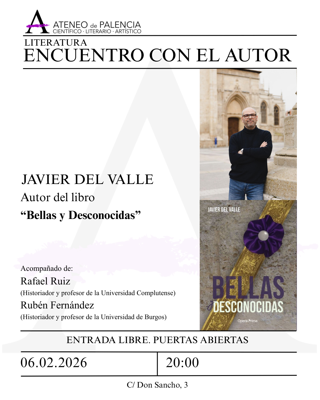LITERATURA · ENCUENTRO CON EL AUTOR - Javier del Valle - "Bellas y desconocidas"